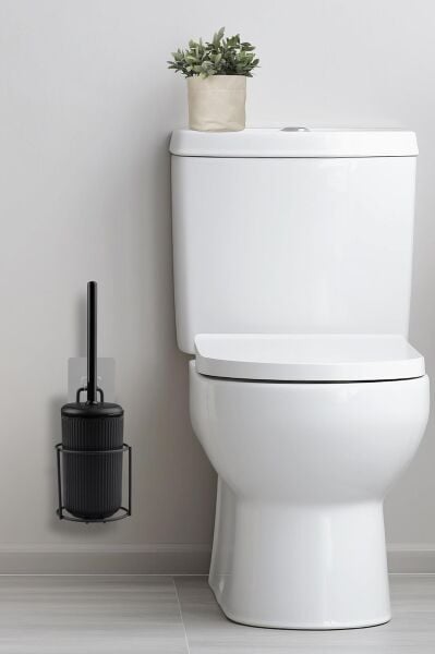 Okyanus Home Siyah Eko Magic Askılı Yuvarlak Mina Wc Fırçalık