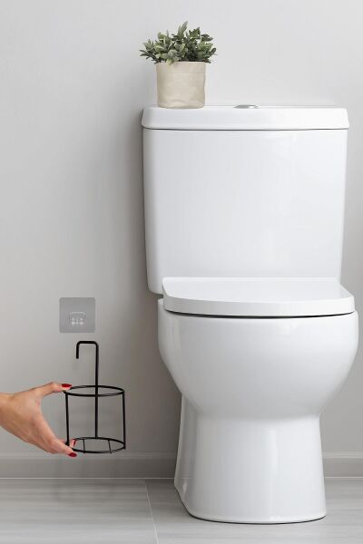 Okyanus Home Siyah Eko Magic Askılı Yuvarlak Mina Wc Fırçalık