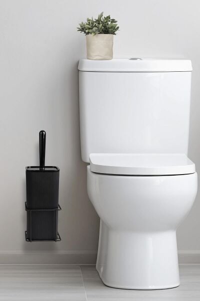 Okyanus Home Siyah Eko Magic Askılı Kare Mina Wc Fırçalık