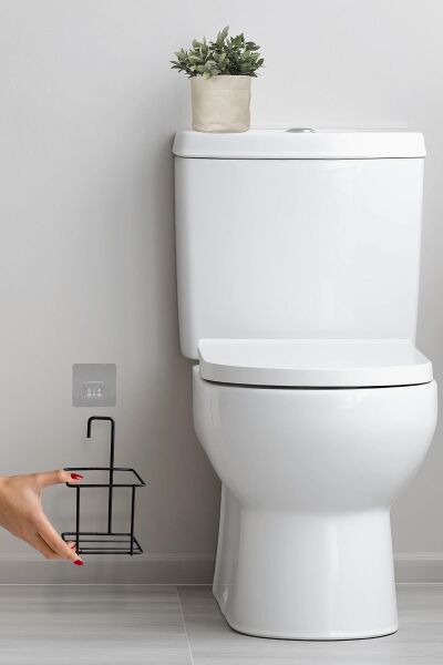 Okyanus Home Siyah Eko Magic Askılı Kare Mina Wc Fırçalık