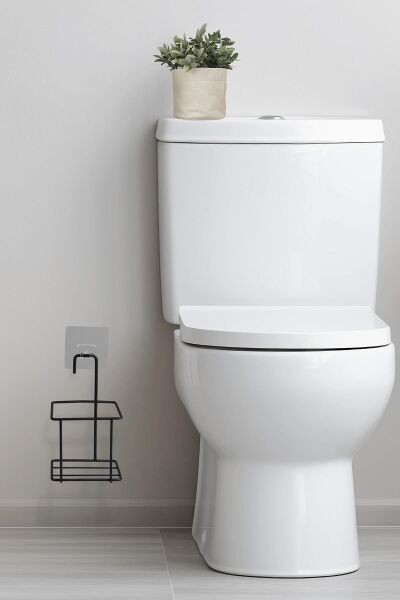 Okyanus Home Siyah Eko Magic Askılı Kare Mina Wc Fırçalık