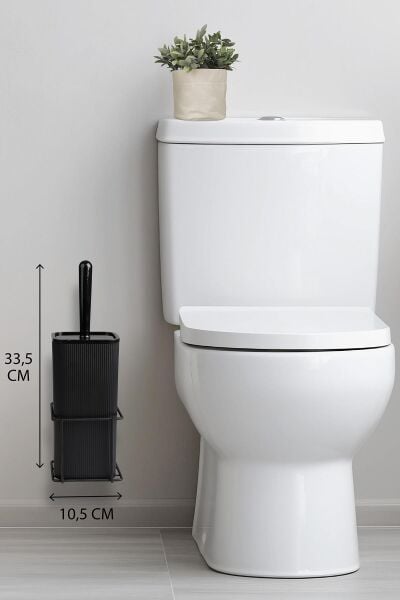 Okyanus Home Siyah Eko Magic Askılı Kare Mina Wc Fırçalık