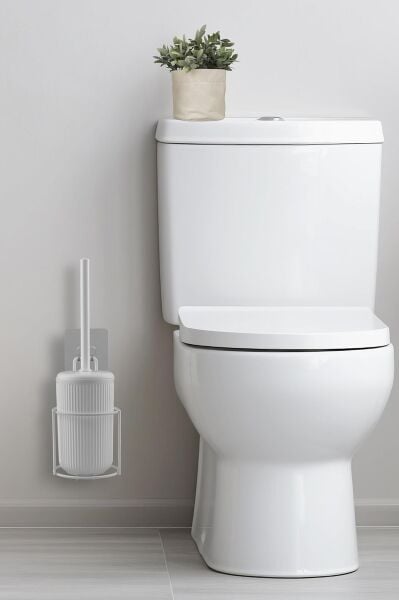 Okyanus Home Beyaz Eko Magic Askılı Yuvarlak Linea Wc Fırçalık