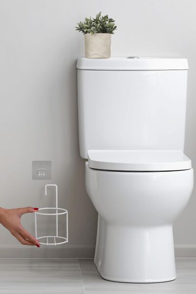 Okyanus Home Beyaz Eko Magic Askılı Yuvarlak Linea Wc Fırçalık