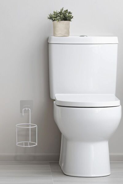 Okyanus Home Beyaz Eko Magic Askılı Yuvarlak Linea Wc Fırçalık