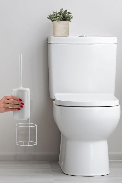 Okyanus Home Beyaz Eko Magic Askılı Yuvarlak Linea Wc Fırçalık