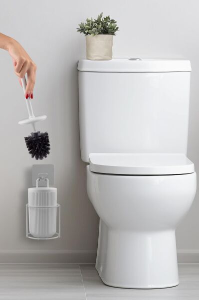 Okyanus Home Beyaz Eko Magic Askılı Yuvarlak Linea Wc Fırçalık