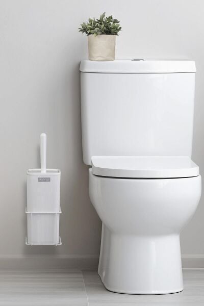 Okyanus Home Beyaz Eko Magic Askılı Kare Mina Wc Fırçalık
