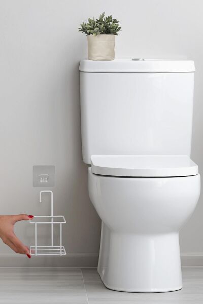 Okyanus Home Beyaz Eko Magic Askılı Kare Mina Wc Fırçalık