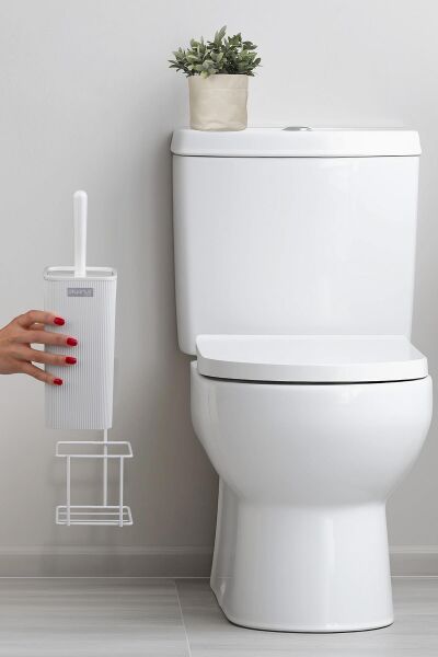Okyanus Home Beyaz Eko Magic Askılı Kare Mina Wc Fırçalık