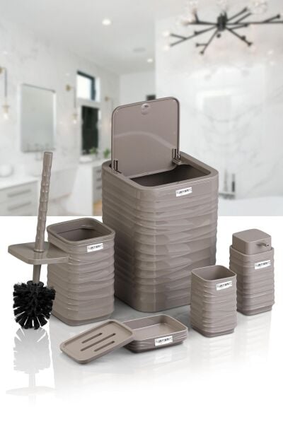 Okyanus Home Luna Vizon Kare 5'li Banyo Seti