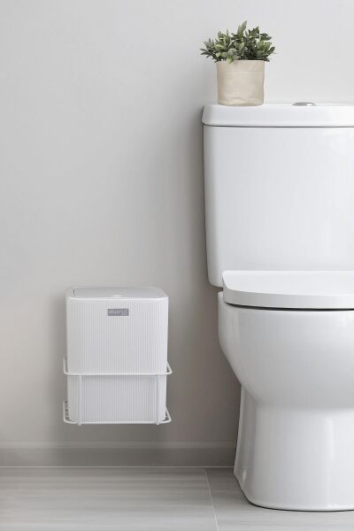 Okyanus Home Beyaz Eko Magic Askılı Kare Mina Çöp Kovası