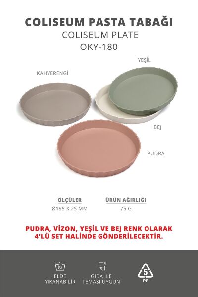 Okyanus Home Coliseum 4'lü Pasta Tabağı