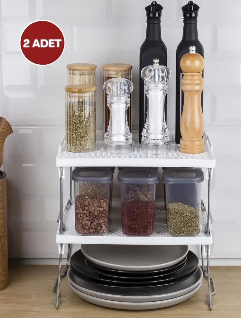 Okyanus Home Metal Ayaklı Tek Katlı Pratik Raf Düzenleyici 28x30