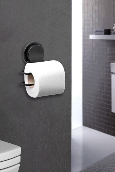 Okyanus Home Siyah Magic Fix Banyo Düzenleyici 3'lü Set-  İkili Askı - WC Kağıtlık - Saç Kurutmalık Askısı