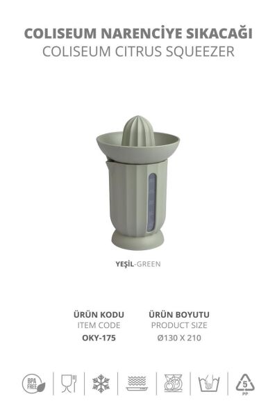 Okyanus Home Coliseum Yeşil Ölçülü Narenciye Sıkacağı