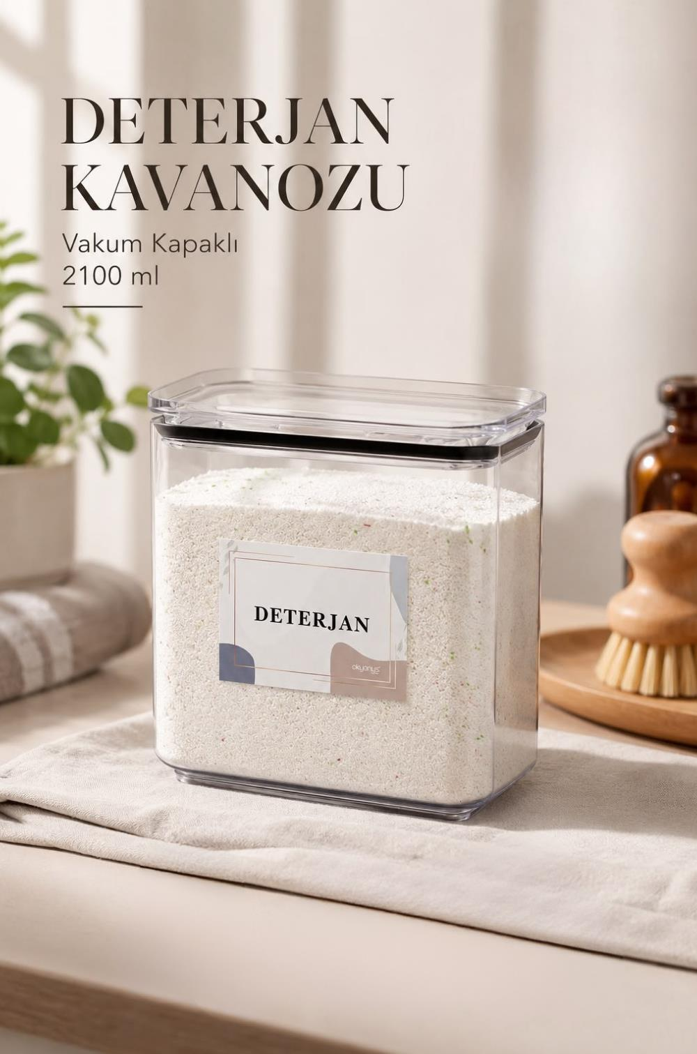 Okyanus Home Deterjan Vakumlu Dikdörtgen 2.1 lt Saklama Kabı