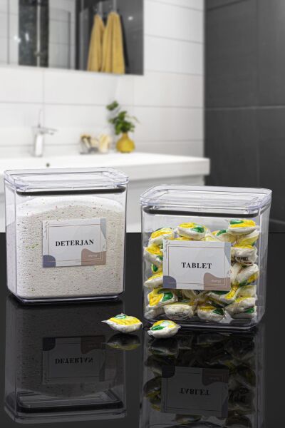 Okyanus Home Deterjan-Tablet 2 Adet Vakumlu Dikdörtgen 2.1 lt Saklama Kabı