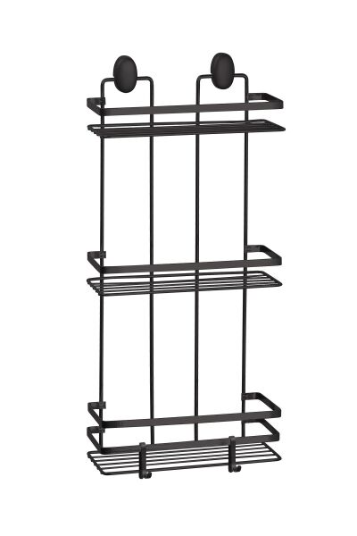 Okyanus Home Siyah Lamalı Üçlü Dikdörtgen Banyo Şampuanlık - 11x24 cm