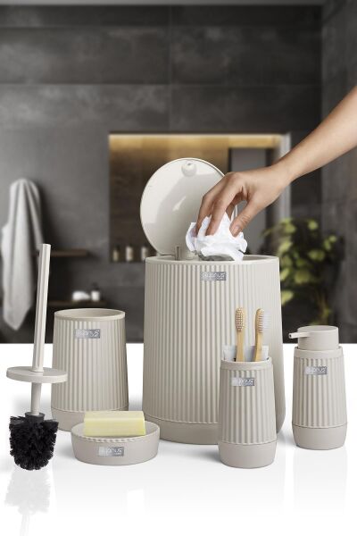 Okyanus Home Nida Bej 5'li Banyo Seti