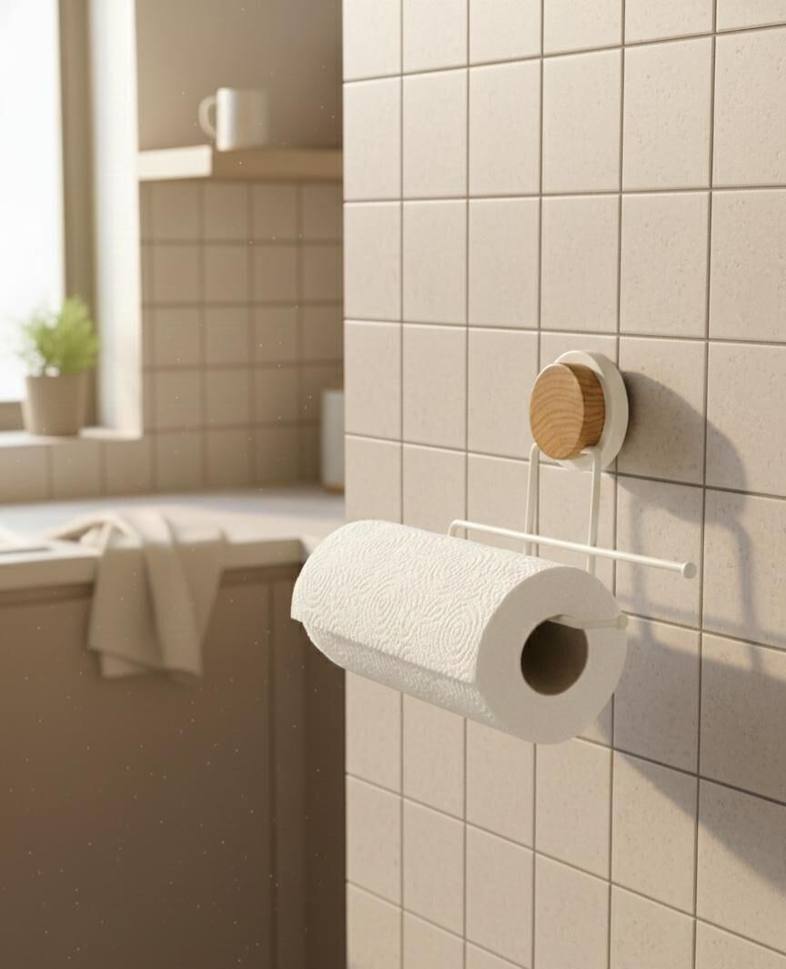 Okyanus Home Ahşap Desenli Magic Fix Sihirli Yapışkan Beyaz Kağıt Havluluk
