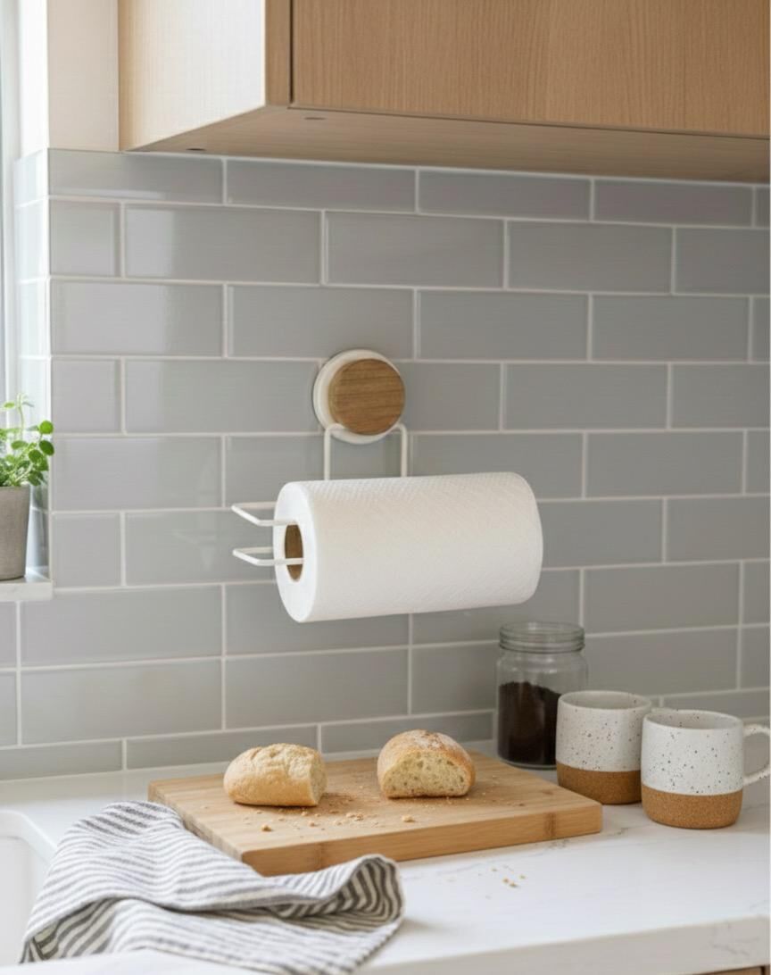 Okyanus Home Ahşap Desenli Magic Fix Sihirli Yapışkan Beyaz Kağıt Havluluk