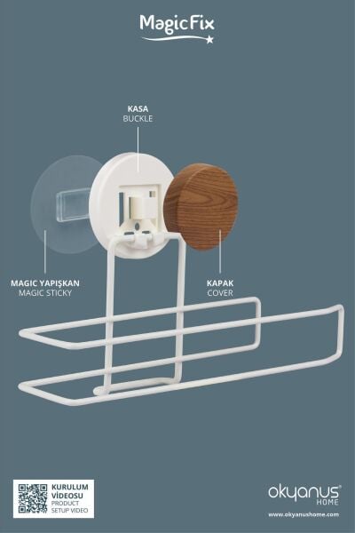 Okyanus Home Ahşap Desenli Magic Fix Sihirli Yapışkan Beyaz Kağıt Havluluk
