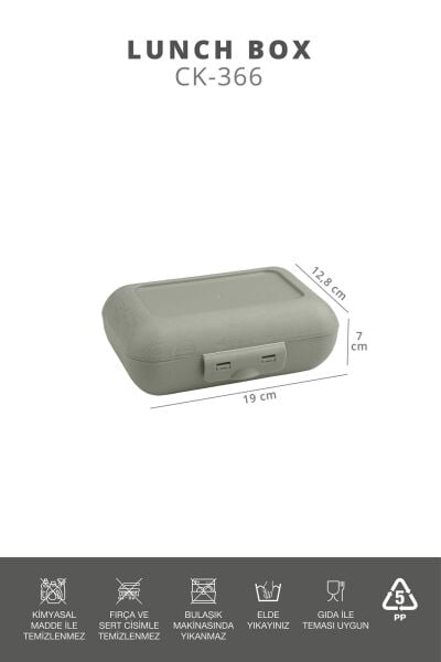 Okyanus Home Yeşil Lunch Box 2 Katlı 5 bölmeli Kendinden Çatal Kaşıklı Beslenme Kutusu