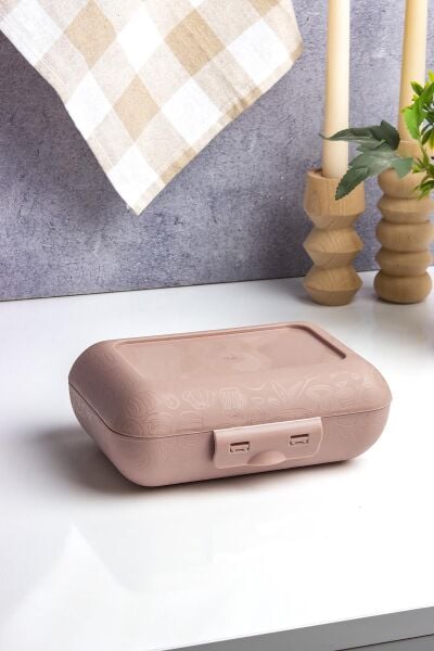 Okyanus Home Pudra Lunch Box 2 Katlı 5 bölmeli Kendinden Çatal Kaşıklı Beslenme Kutusu