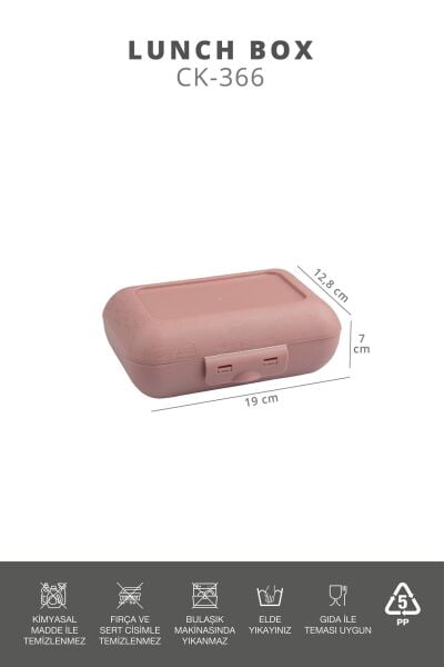 Okyanus Home Pudra Lunch Box 2 Katlı 5 bölmeli Kendinden Çatal Kaşıklı Beslenme Kutusu