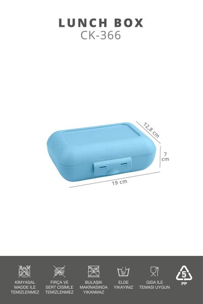 Okyanus Home Mavi Lunch Box 2 Katlı 5 bölmeli Kendinden Çatal Kaşıklı Beslenme Kutusu