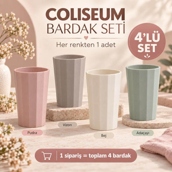 Okyanus Home Coliseum 4'lü Bardak Seti
