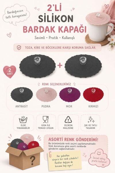 Okyanus Home 2'li Silikon Bardak Kapağı