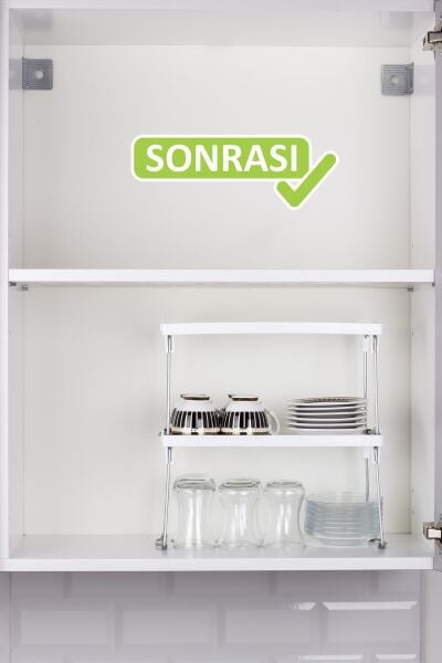 Okyanus Home Metal Ayaklı Tek Katlı Pratik Raf Düzenleyici 14x30
