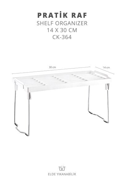 Okyanus Home Metal Ayaklı Tek Katlı Pratik Raf Düzenleyici 14x30
