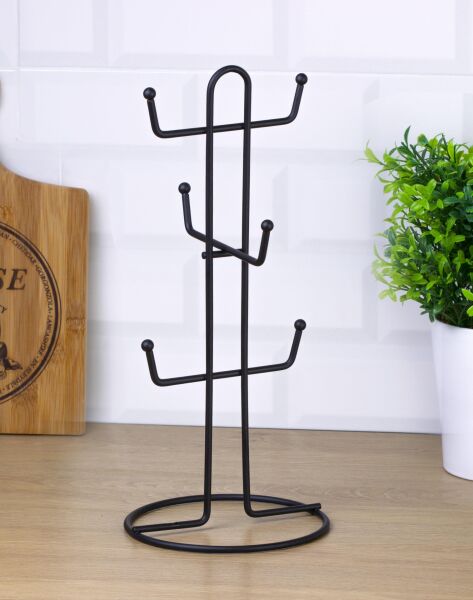 Okyanus Home Siyah Kupa ve Fincan Askılığı