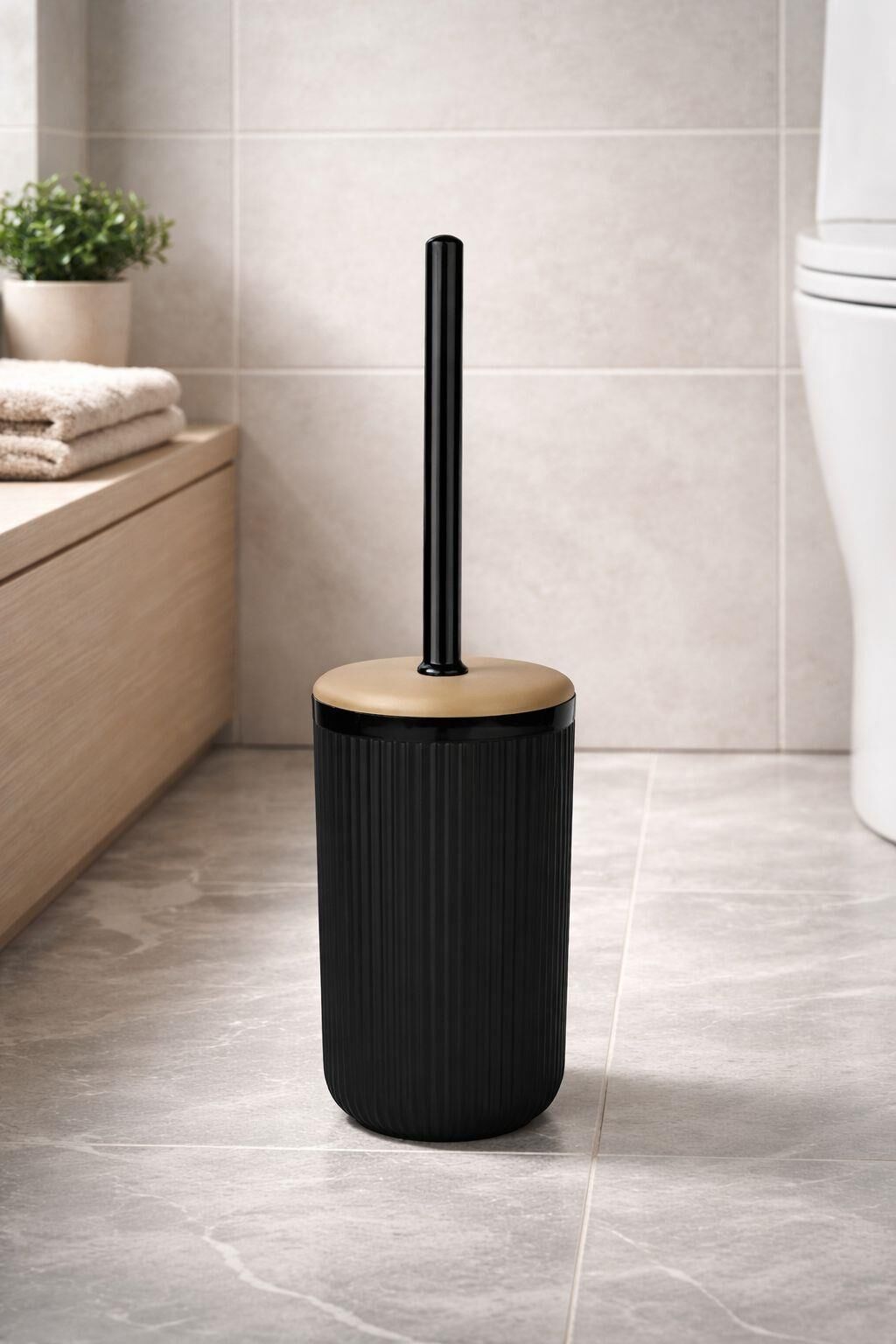 Okyanus Home Linea Due Siyah WC Fırçalık