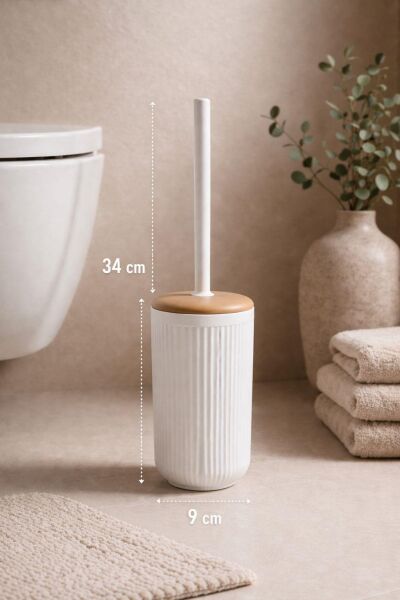 Okyanus Home Linea Due Kırık Beyaz WC Fırçalık