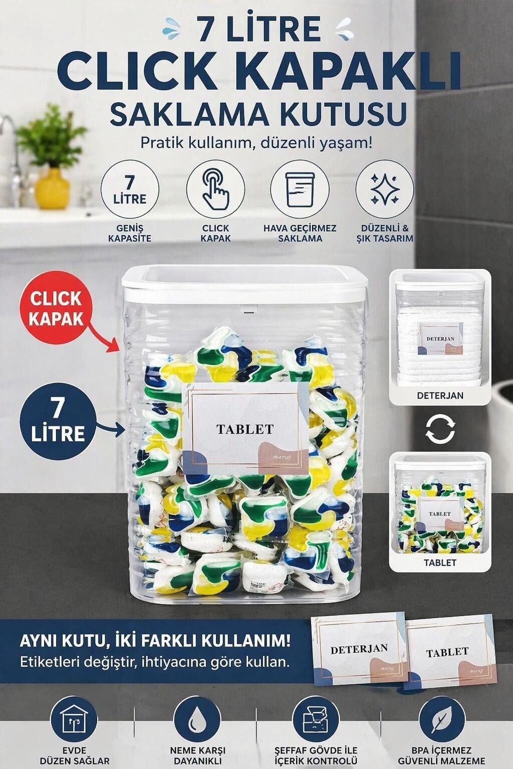 Okyanus Home Luna Şeffaf Deterjan-Tablet Kutusu 1 Adet