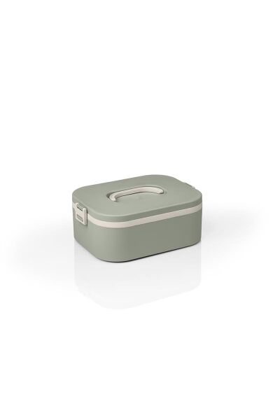 Okyanus Home Paslanmaz Çelik Hazneli Lunch Box Tek Katlı Kendinden Çatal Kaşıklı Beslenme Kutusu Yeşil