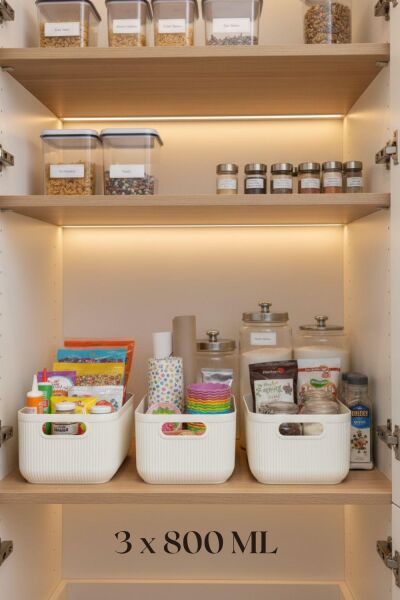 Okyanus Home Linea Smart Box Beyaz 3'lü Set 2400 Ml