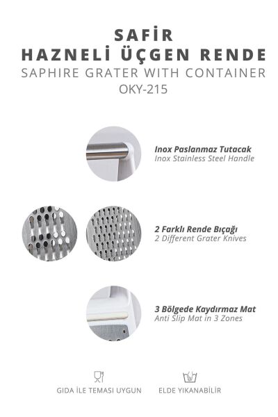 Okyanus Home Safir Hazneli Üçgen Rende