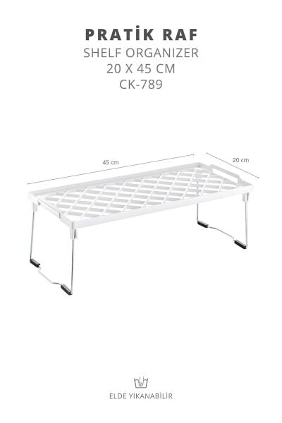 Okyanus Home Metal Ayaklı Tek Katlı Pratik Raf Düzenleyici 20x45
