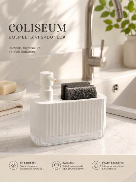 Okyanus Home Coliseum Sıvı Sabunluk Seti Beyaz