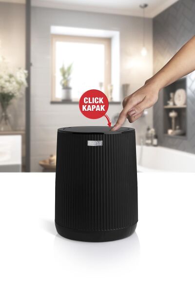 Okyanus Home 3'lü Mutfak Seti - Çeyiz Seti Siyah Bulaşıklık , Çöp Kovası, Sıvı Sabunluk