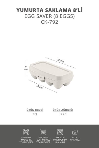 Okyanus Home 2 ADET Yumurta Saklama Kabı 8'li Karışık Renkli