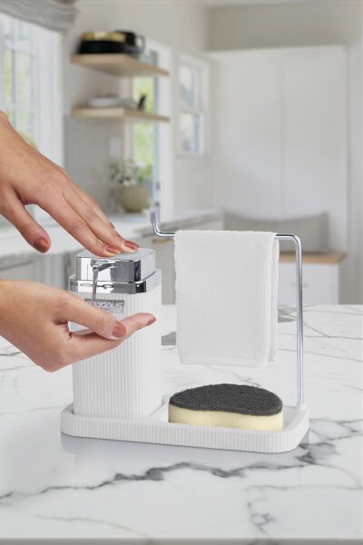 Okyanus Home Kare Mina Lavabo Düzenleyici Beyaz