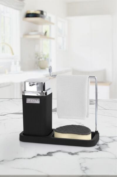 Okyanus Home Kare Mina Lavabo Düzenleyici Siyah
