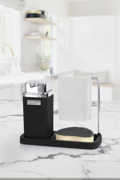 Okyanus Home Kare Mina Lavabo Düzenleyici Siyah