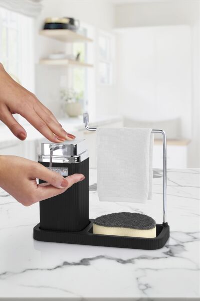 Okyanus Home Kare Mina Lavabo Düzenleyici Siyah